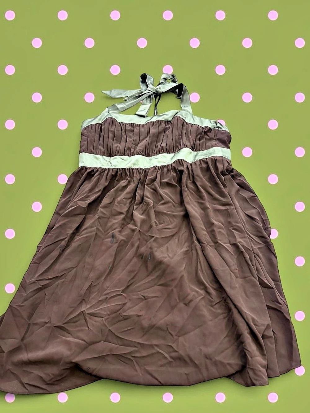 After Six Brown & Green Maxi Dress in Polyester